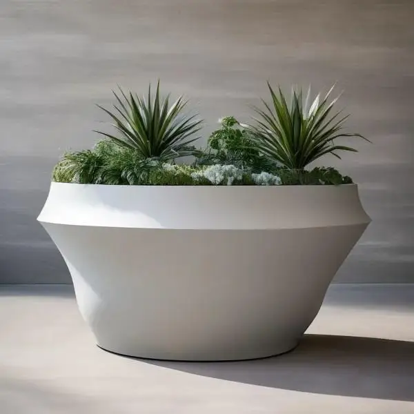 

*Customization flower pot planter Fiberglass flower pot Decorative Flower Garden Planting Pot Park use