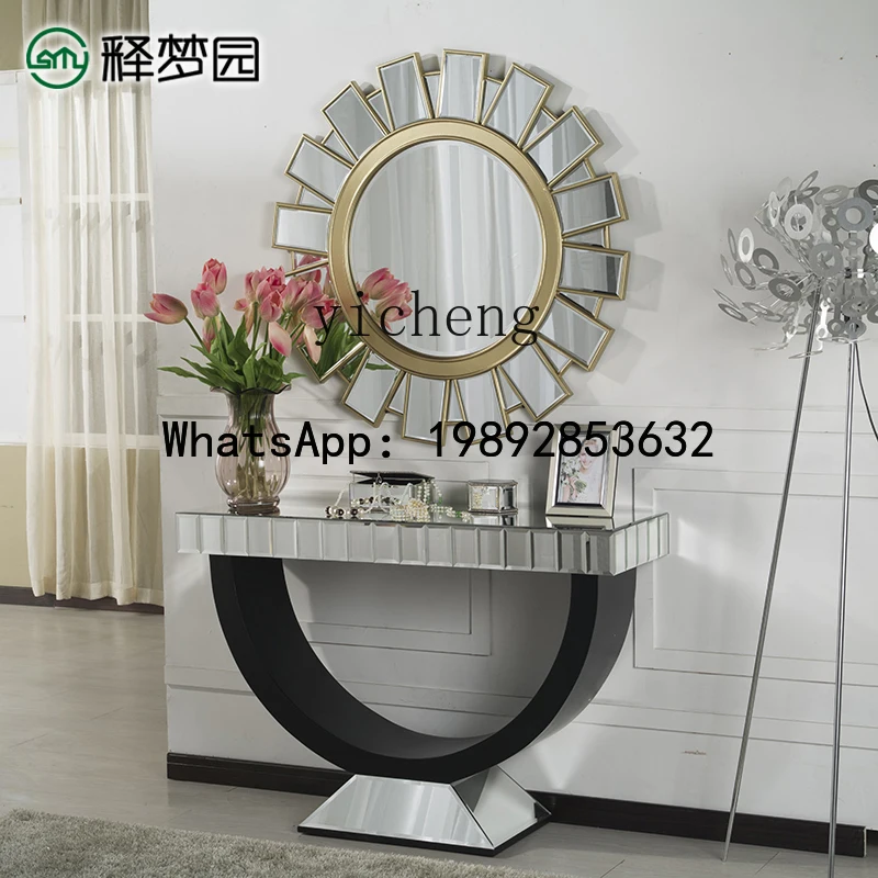 

mirror entrance table glass furniture entrance table strip case partition table modern simplicity