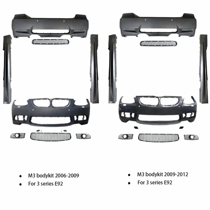 

2025 New Type High Quality E92 E93 M3 Style Body Kits Hood Fender Front Rear Bumper Lip Body Kit For E90 E9