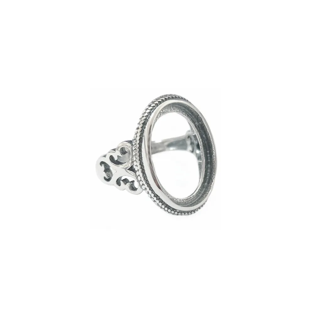 

Ring Blank (10x13mm/12x16mm/13x18mm Oval Blank) Adjustable Thai Sterling Silver Antique Style Ring Setting