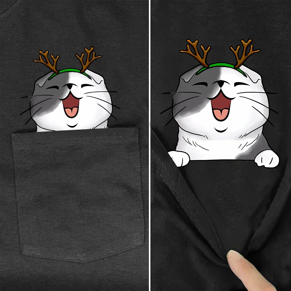 

Футболка CLOOCL с животными и кошками, забавная шотландская футболка с карманами, мужские и женские рубашки, футболки в стиле хип-хоп, мужская одежда, рождественский подарок, дропшиппинг