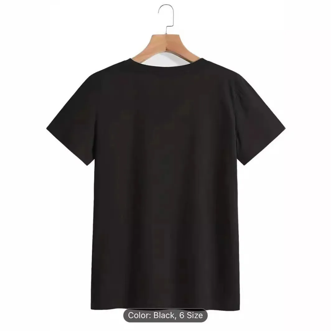 1Pcs Women Cartoon Street Print T Shirt Lady Graphic Casual Short Sleeved White Black Female Tee Round-neck Girl Cute T-shirts