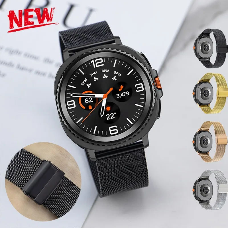 Edelstahl-Mesh-Armband für Samsung Galaxy 8 40/44 mm 8Classic 46 mm Metallarmband für Galaxy Watch Ultra 2025 47 mm Armband