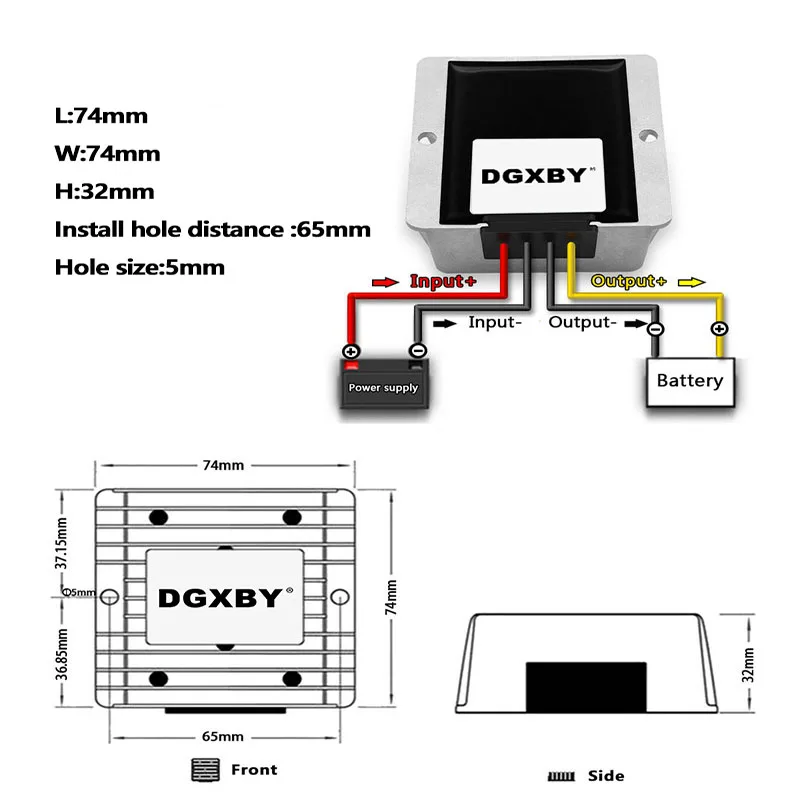 DGXBY 24V TO 14V Power Converter 10A 15A 20A 25A 30A 40A Car Walkie-talkie Modified Power Supply 18V~40V to 13.8V Regulator CE