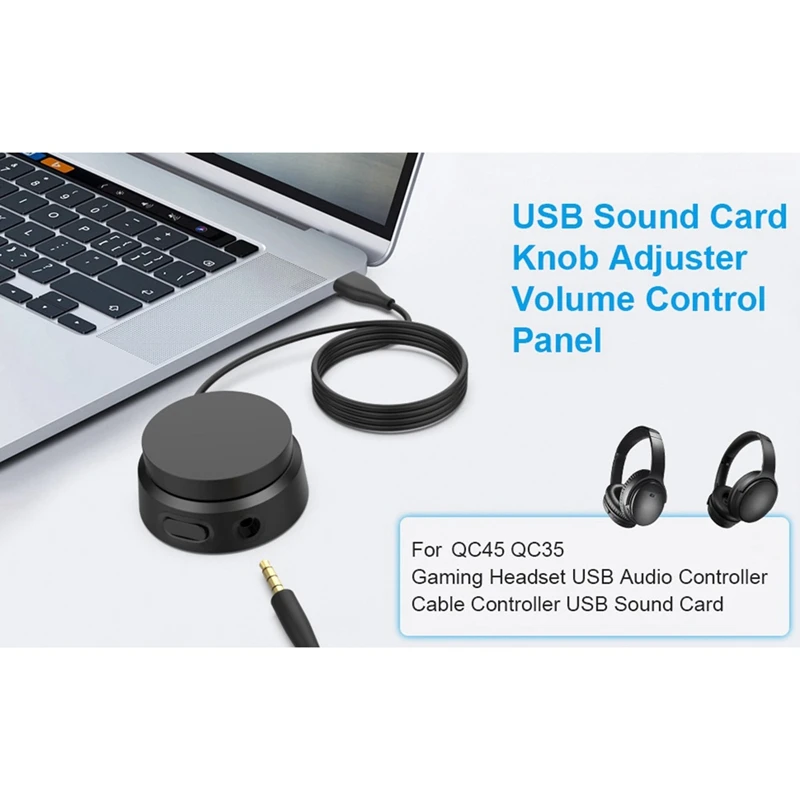 Controlador de Volume USB para Auscultadores Bose, Auscultadores Ligados à Placa de Som, QC35, QC45, 3,5mm