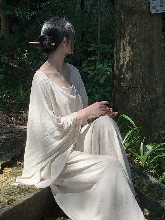 New Chinese Style Cotton Linen Women's Shirt Tea Ceremony Costume Simple Chic Zen Style Traditional Hanfu Reformed Tang Suit