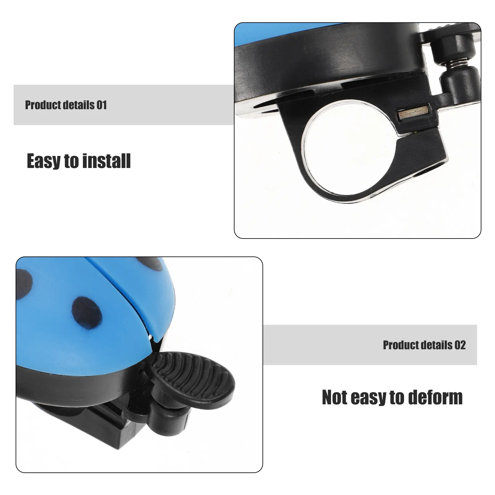 4Pcs Ladybug Bike Ring Bell for Loud Crisp Sound Bicycle Bell Compatible with Mountain Folding Bikes