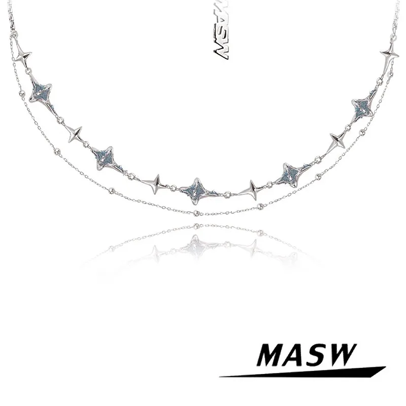 MASW Original Design Cool Trend Delicate Popular Irregular Necklace For Women Girl Trendy Jewelry  Fine Accessories Hot Sale