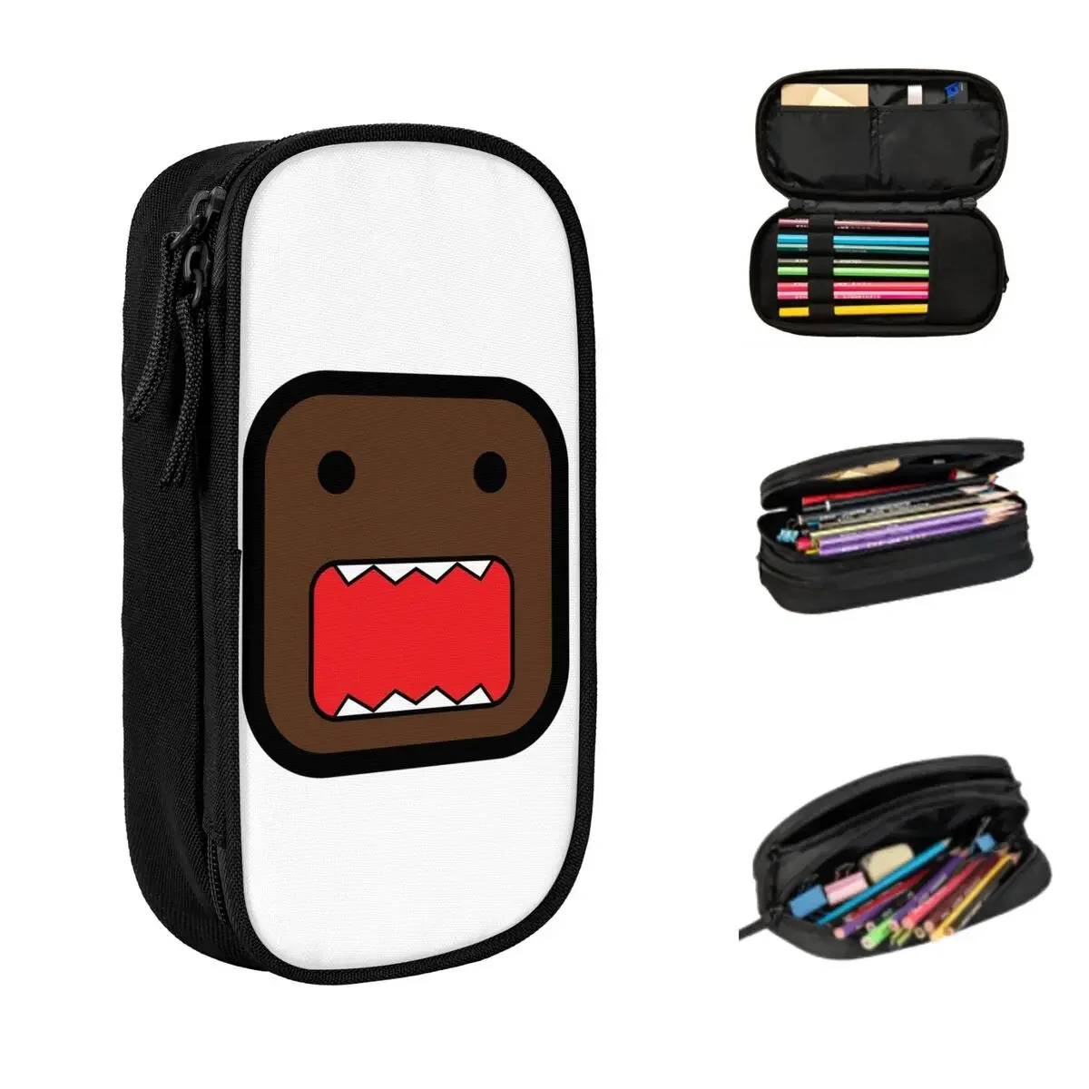 Domo Mouth Dice Head Pencil Cases Large Storage Pen Bags Pen Box Pencil Pouch For Boys Girls Students Stationery School Office