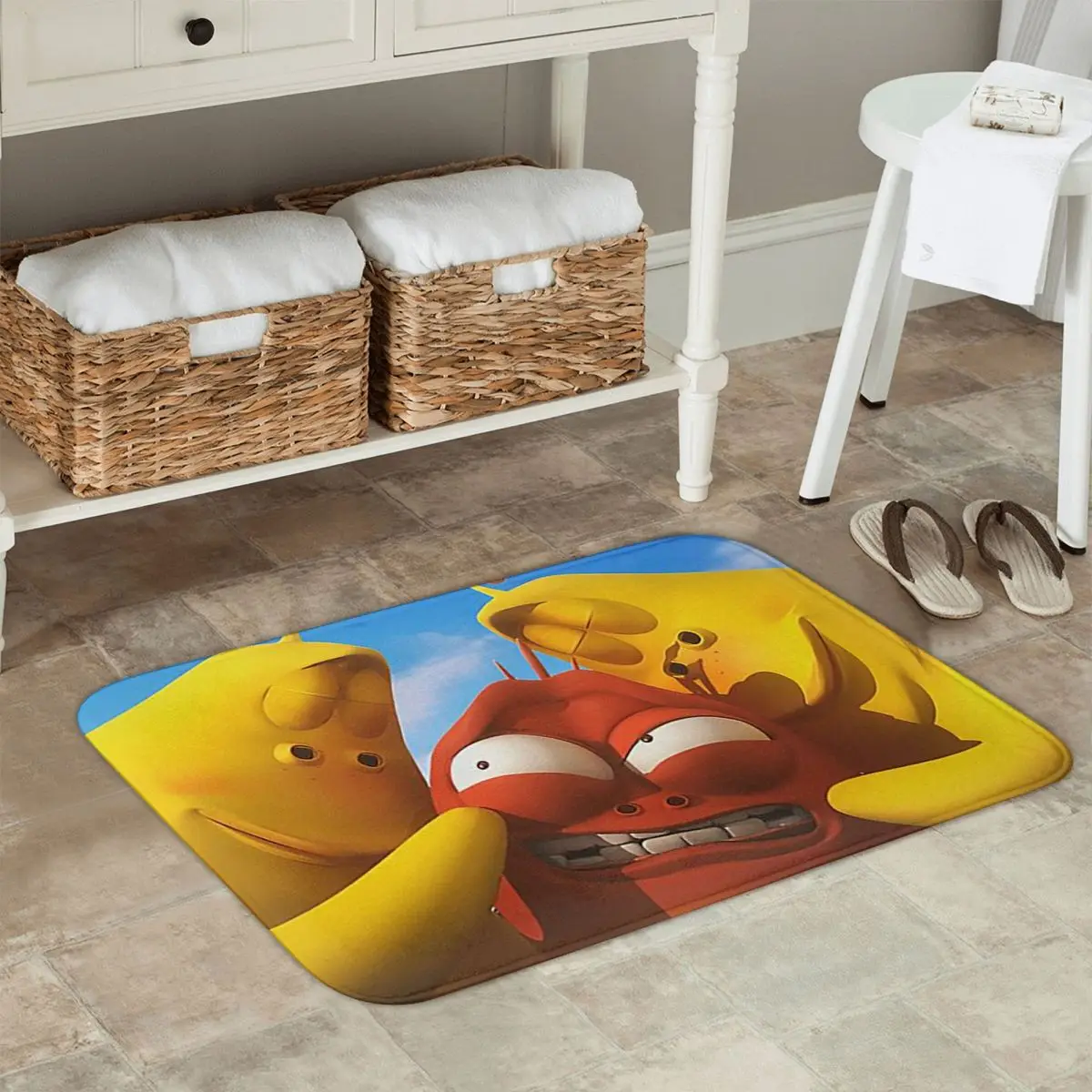 

Larva Yellow Red Funny Anime Non-slip Doormat Floor Mat Carpet Rug for Kitchen Entrance Home Bathroom Living room Footpad Mats