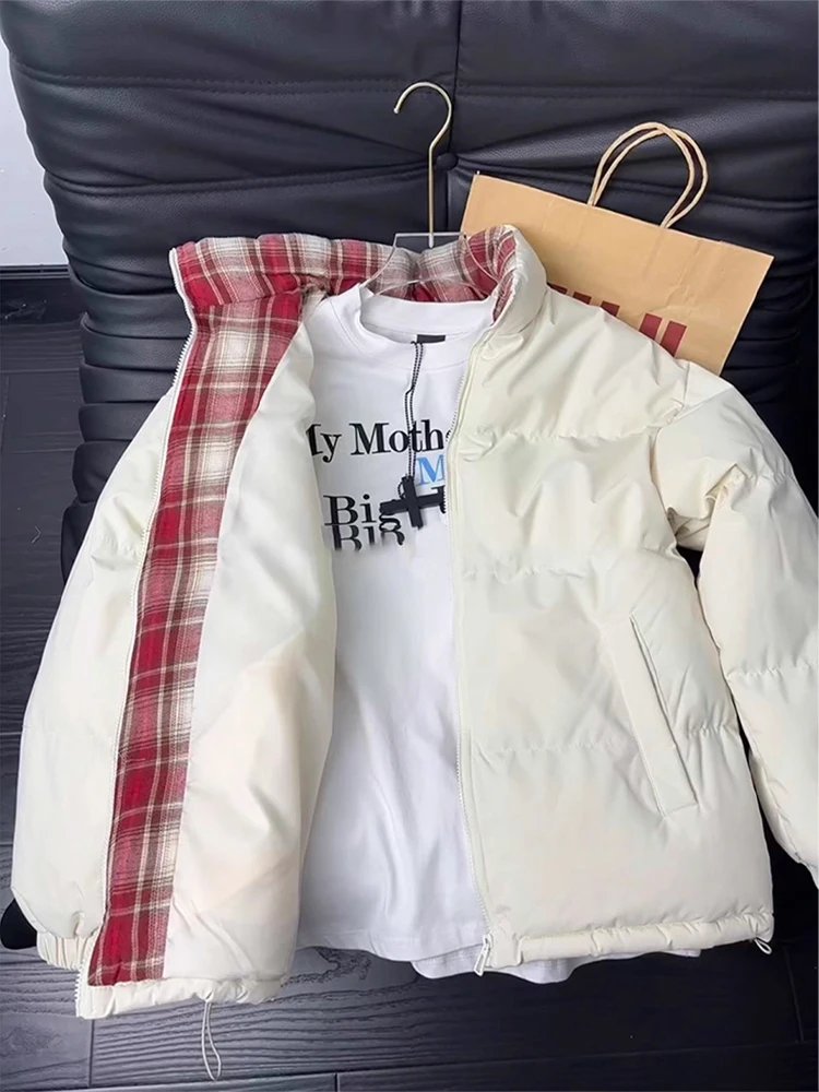 

Мужское зимнее пальто Thiened Cotton Jaet, стеганое лоскутное пальто с воротником-стойкой, повседневная одежда для пар зимой