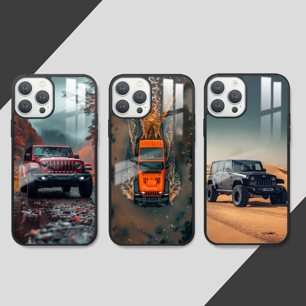 J-Jeeps off road SUV Phone Case For iPhone 16 15 14 13 12 11 Pro Max Plus Mini PC Fashion mirror phone case