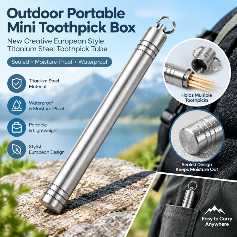 Durable Portable Stainless Steel Sewing Needles Storage Case Toothpick Holder Felting Pins Portable Keychain Container Organizer
