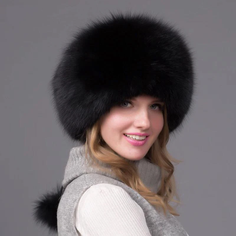 

Woman Real Fox Raccoon Fur Hat Multicolor Sheepskin Ladies Warm Fashionable Outdoor Winter Fashion Caps