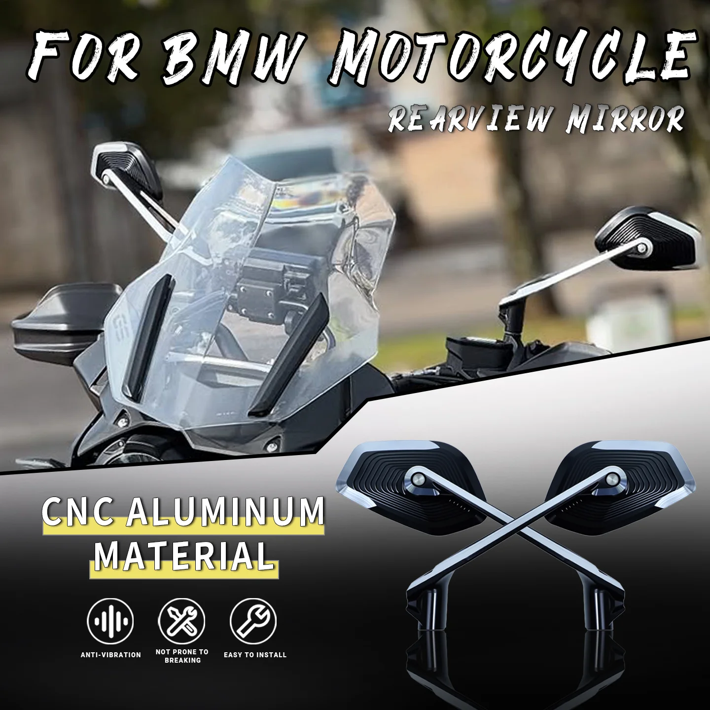 

Rearview Mirror For BMW R1300GS R1250GS ADV S1000XR F900R/XR F850GS F750GS G310GS R1200GS F900GS R1250R/RS Motorcycle Mirrors