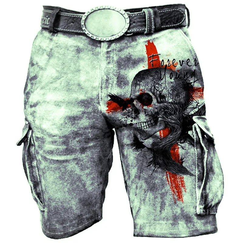 2024 Herenshorts, Jeans, Straatkleding Zijzakken, Vintage Shorts, Transparante Losse Denim Shorts, Heren Zomer Nieuwe Stijl