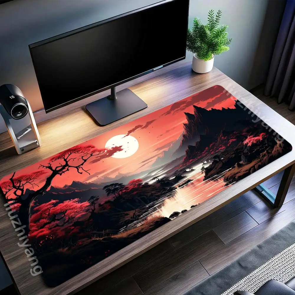 

Scenery Mouse Pad Large Computer Office Game Table Mat XXL Rubber Anti-slip Stitched Edge Keyboard Mats Landscape Long Desk Pads