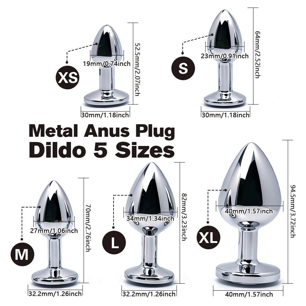 5PCS  Metal Anal Plug Butt Plug Sex Toy Butt Toy for Women Men Couples Adult Game Masturbator Anal Diamond Sex Shop