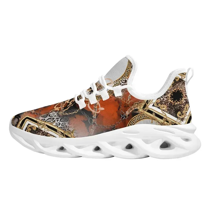 Women's Sneakers 3D Colorful Leopard Print Luxury Zapatos Mujer Lady Platform Shoe Couple Chain Flat Spring Dropship