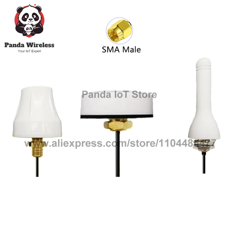 2pcs 1m/1.5m/3m for GSM 4G LTE Router Modem White DTU External Waterproof Antenna SMA Male RG174 Cable Aerial 700-2700MHz