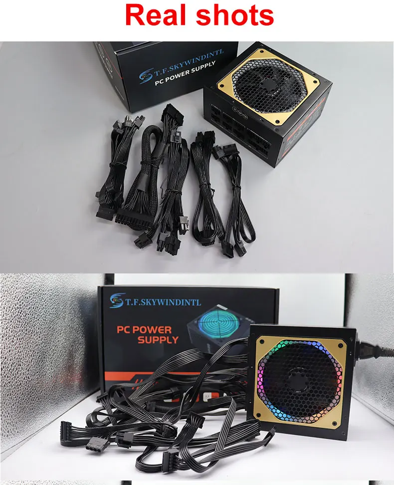 T.F.SKYWINDINTL NEUE Gold 1000W Computer Voll Modulare Netzteil Medaille Aktive PFC ATX Unterstützung 3070/3080/3090 GPU Karte – Detail 12