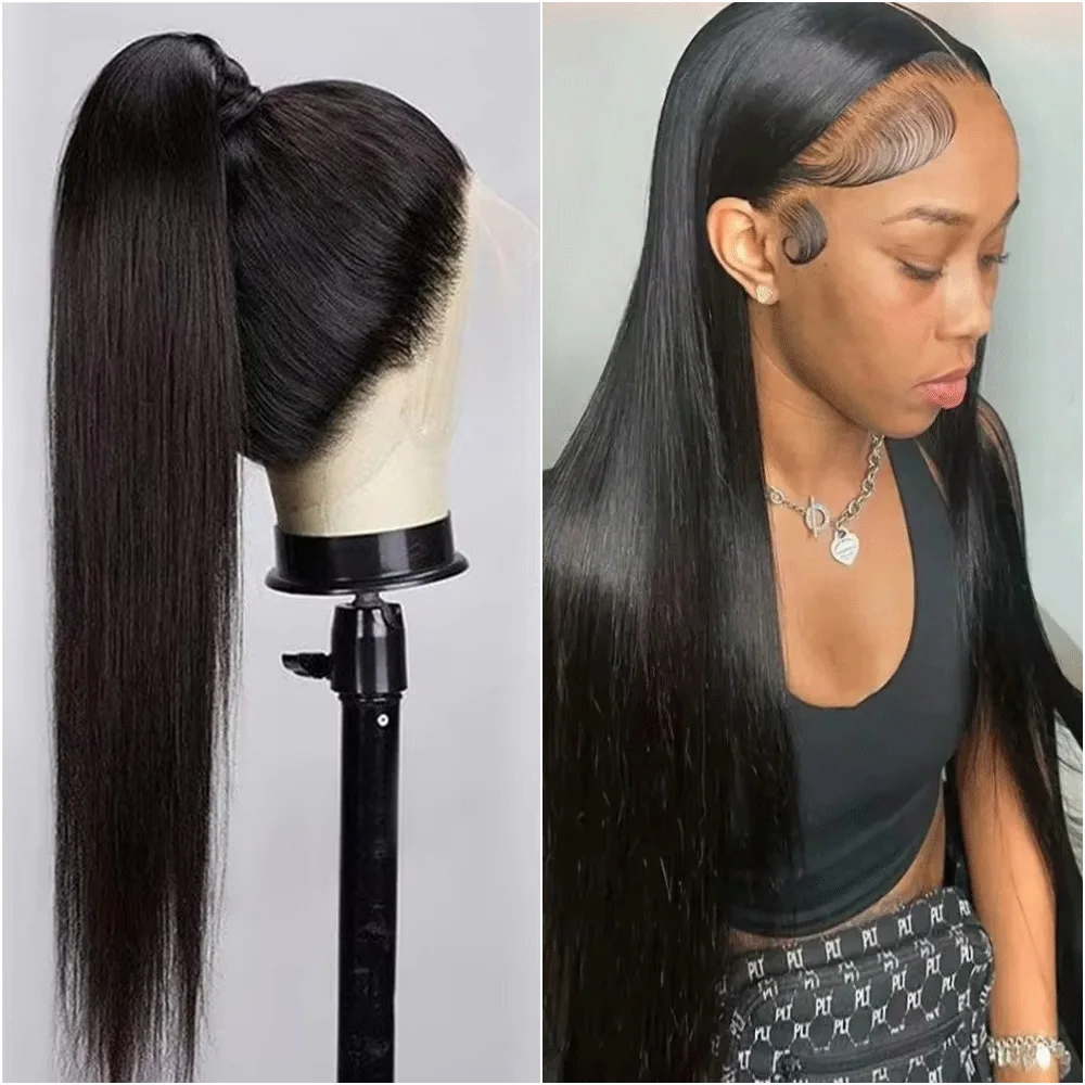 

40-дюймовый прямой парик с прозрачной HD-основой 7x6 (13x4) и фронтальной частью 13x6, 200% плотность, бразильские волосы, для женщин