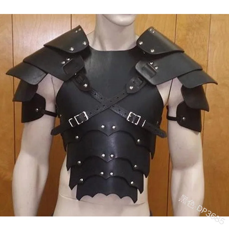 Medieval Viking Knight Pirate Cosplay Costume PU Leather Body Chest Armor Gothic Steampunk Accessory Warrior Gladiator Tabard