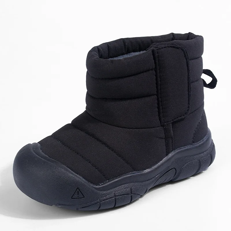 Winter Warm Kids Snow Boots Waterproof Side Plush Lined Anti-Collision Toe Soft Sole Unisex Toddler Boots