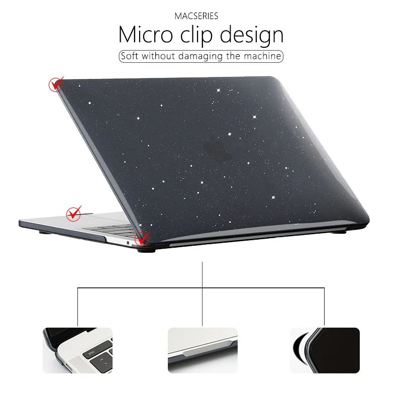 غطاء كمبيوتر محمول لامع ل 2025 ماك بوك اير 13.6 M4 حافظة ماك بوك اير 15 M4 رقاقة حافظة ماك بوك برو 14 M4 برو 16 M3 M2 M1 Pro 13