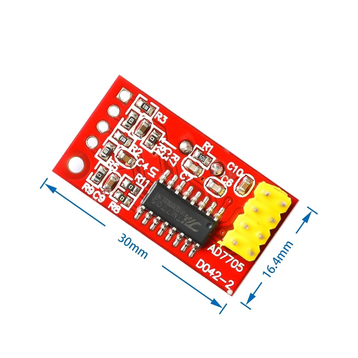 AD7705 Dual 16 bit ADC Data Acquisition Module Input Gain Programmable SPI Interface TM7705