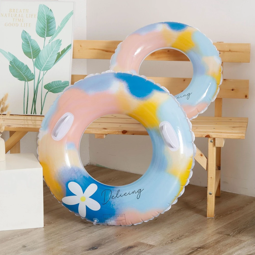 Inflatable Sequin  small flower Pool Floats Summer Beach Swim Rings Inner Tube Premium Floaties for Floating - Pool Tools