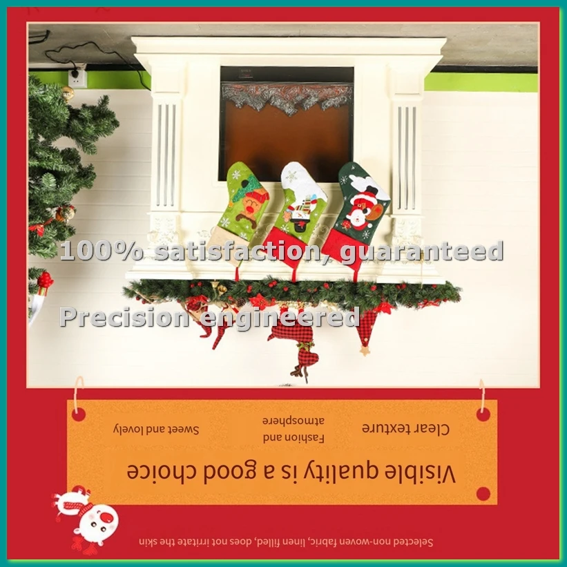 

Набор из 3 персонализированных рождественских чулок для семьи, украшение для праздничного декора на Рождество - A50M