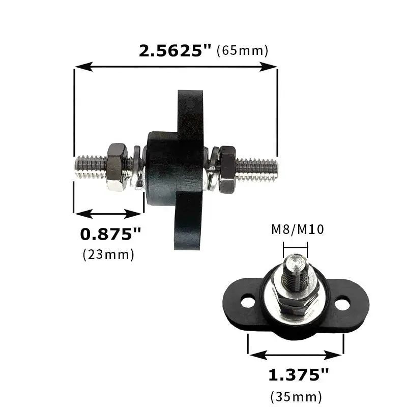 M8 M10 Mobil dan laut umum baterai modifikasi terminal 250A arus tinggi 12-48v terminal busbar pemasangan kabel untuk mobil