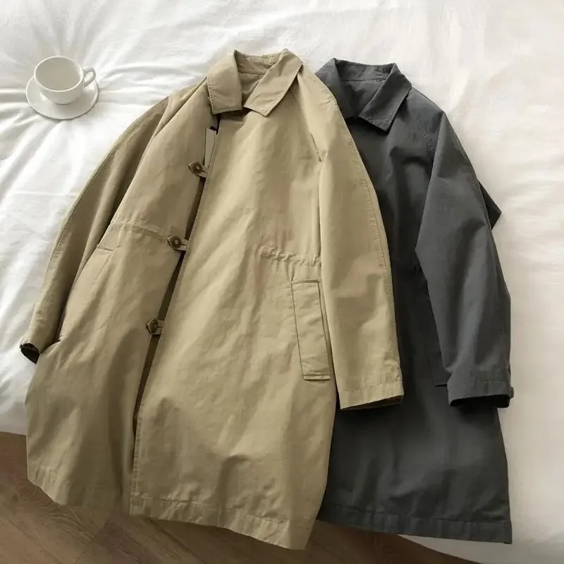 

Loose Fit Mid-Length Women's Design Coat Versatile Outerwear Long Sve Collar Commute Friendly