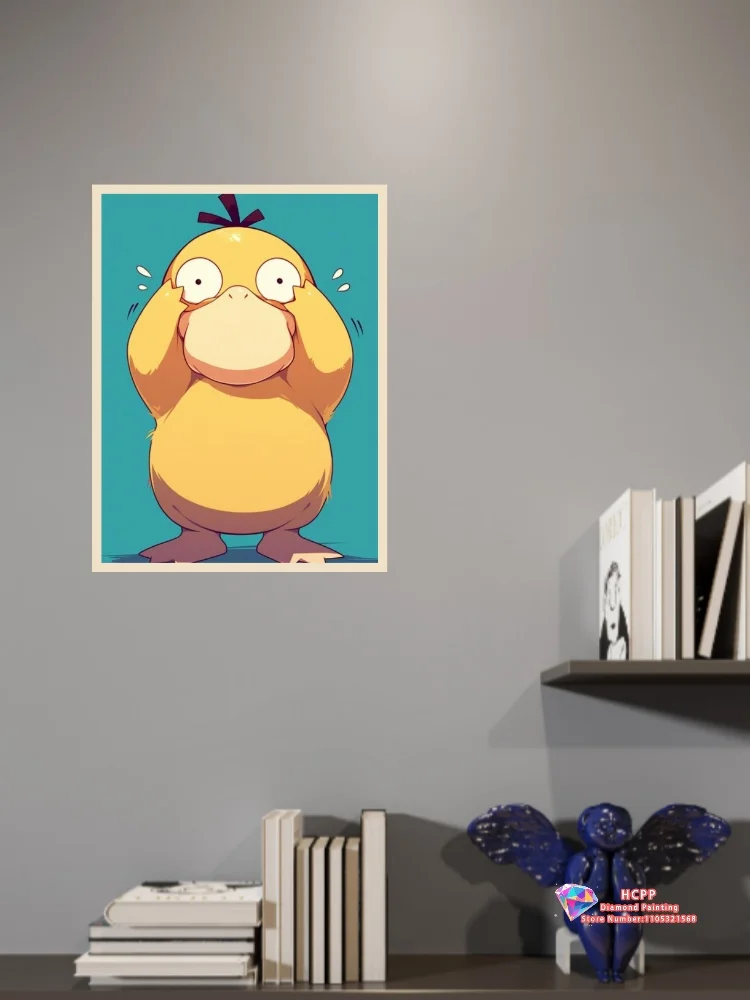 1pc frameless Psyduck Cartoon 5D Diamond Painting DIY Likes Art Cross Stitch Mosaic Kits Home Decor Wall Stickers Pokémon Handma view 2