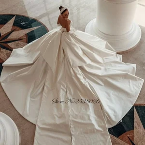 Liyuke Luxus in Satinschichten Tanzkleid Hochzeitskleid Hochzeit absetzlose Perlen Perlen Perlen aus Schulterbrautschwärmen 9 Hauptverkaufskleid Braut Satin Luxus - №3