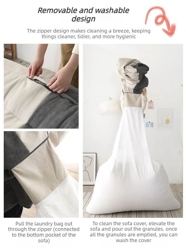 2 Person Bean Bag Sofas Relaxing Soft Lazy Puffs Sofa Living Room Comfortable Backrest Chair Portable Sleeping Sofas Furniture