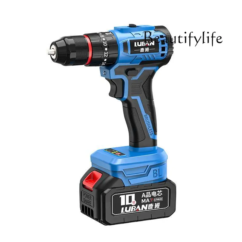 Mini household rechargeable brushless variable speed lithium battery impact hand drill electric screwdriver