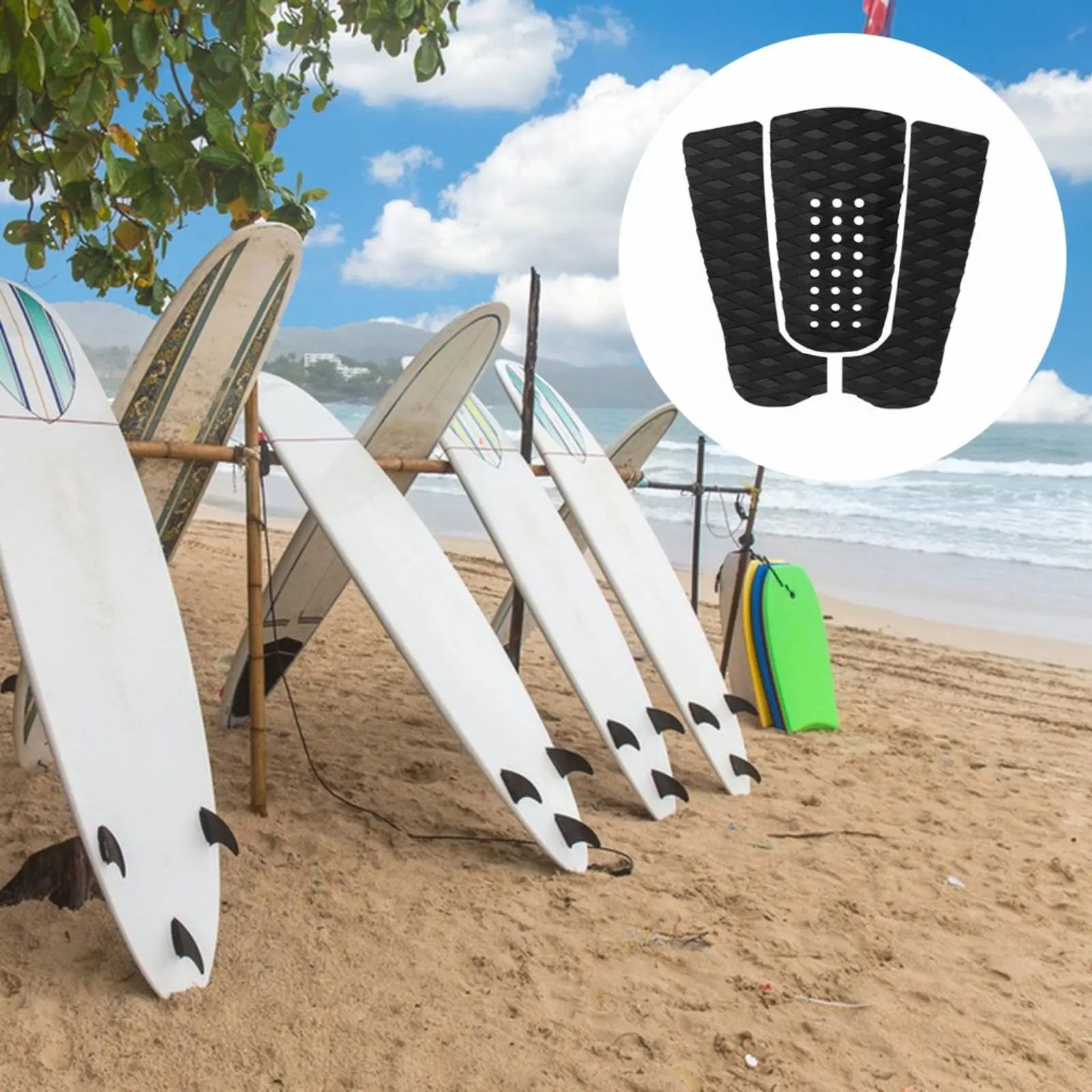 

Surfboard Grip Pad Strong Adhesive Non-Slip Surfboard Pad Foam Rubber Foam Deck Grip Shock Absorption Aquatic Activities Gear