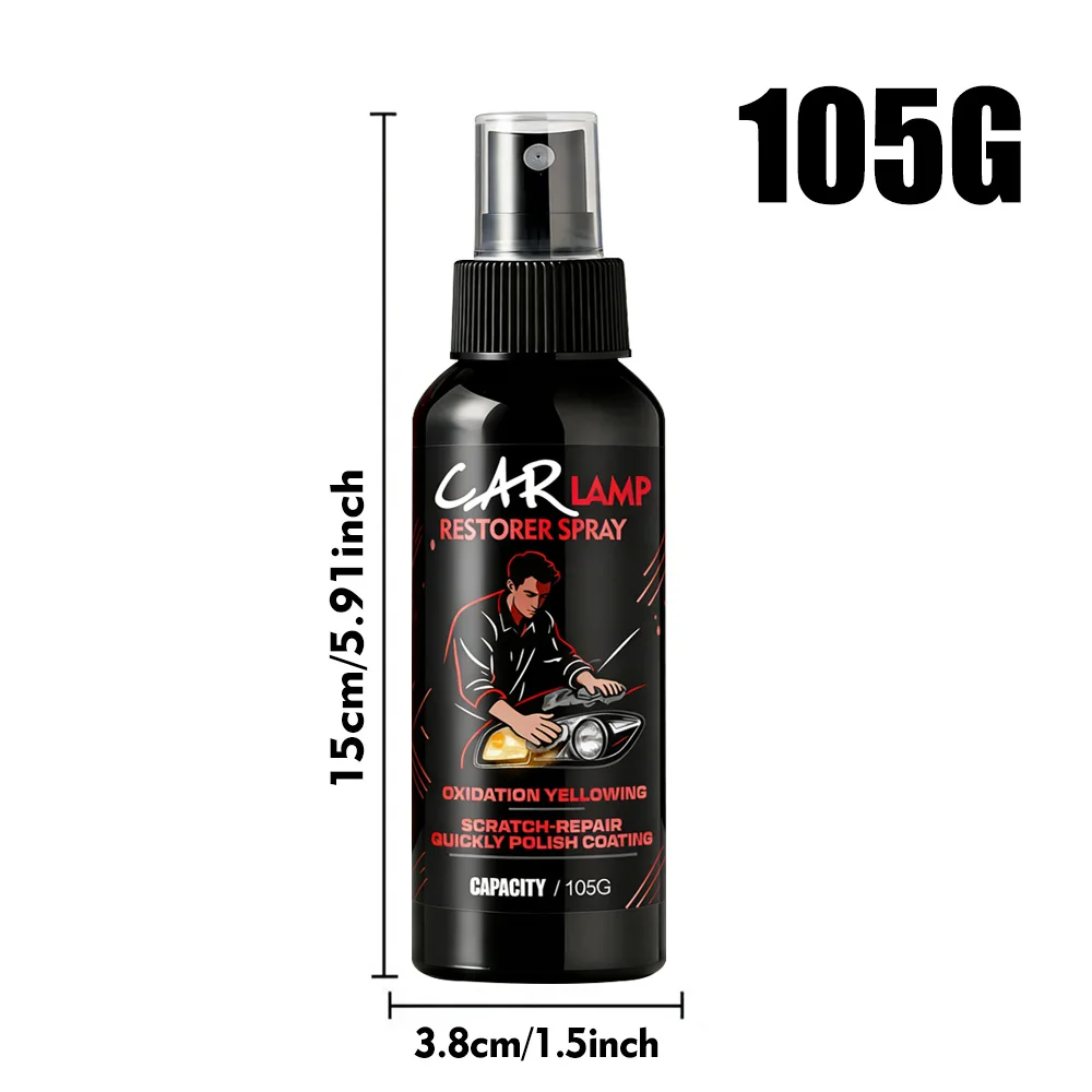 Car Headlight Restoration Polishing Kit - Headlamp Scratch Remover Repair Cleaning Paste Remove Oxidation Headlight Polish Spray