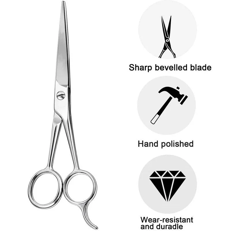 Tesoura de Cabeleireiro em Aço Inoxidável 440C, Alta Dureza, Antiferrugem, para Barbearia e Salão