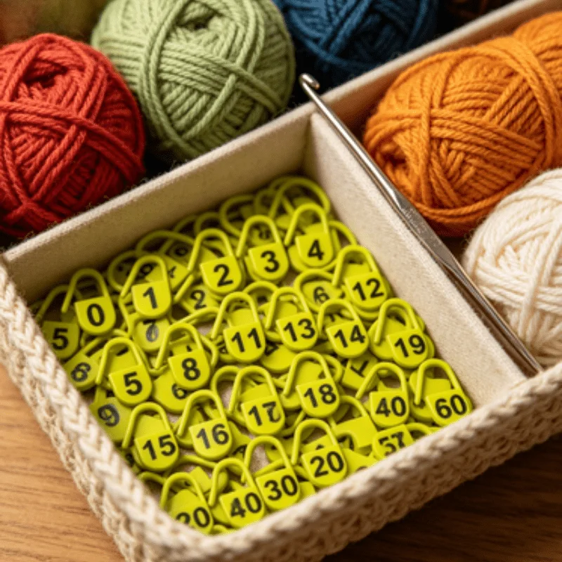 25Pcs Numbered Knitting Stitch Markers, Digital Row Counter Markerst, Knitting Row & Round Position Marker, Sweater Scarf Sock