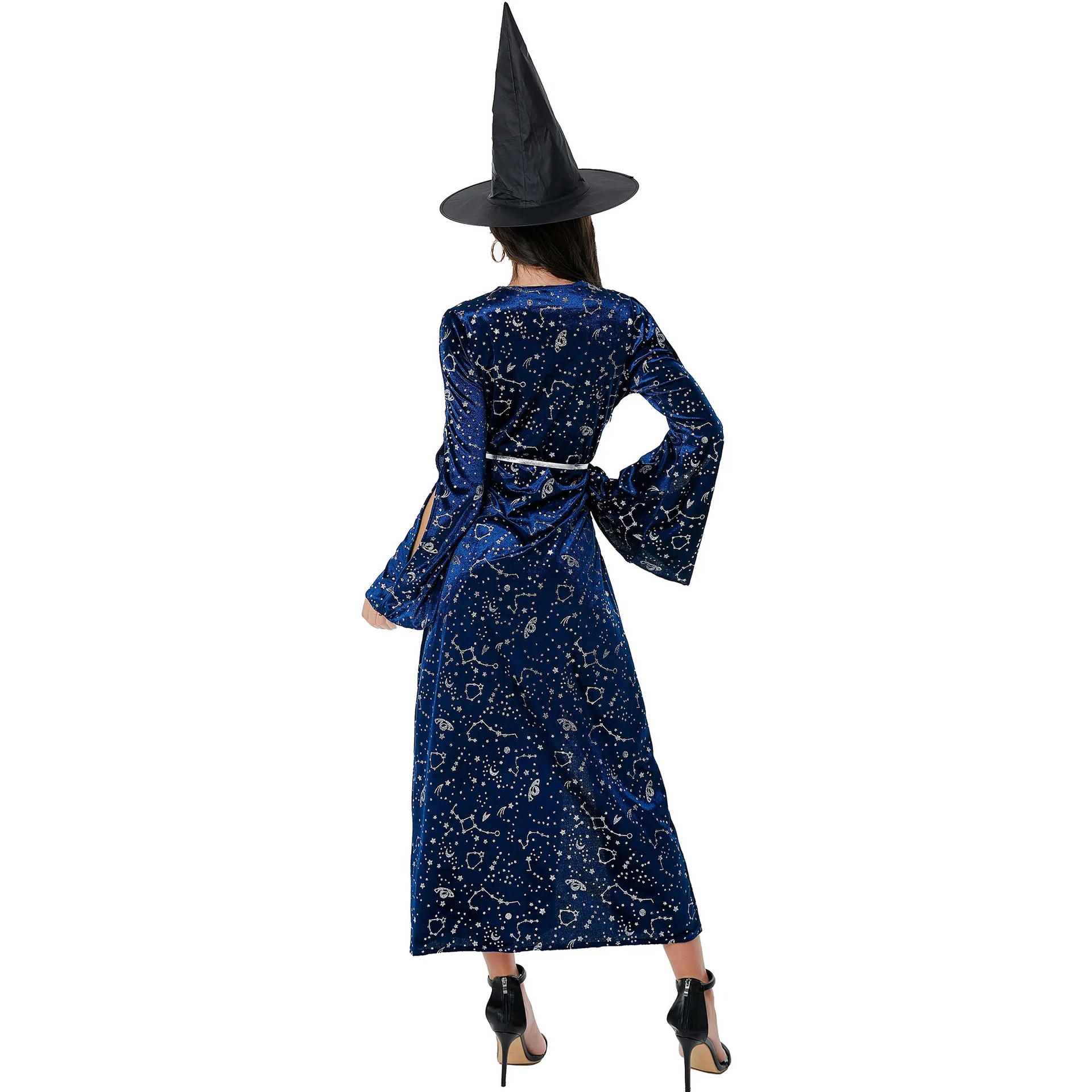 loween Witch Cosplay Adult Role-plang Clothes Stage Performance Evil Witch Long Skirt Ethnic Costume Women's Faion