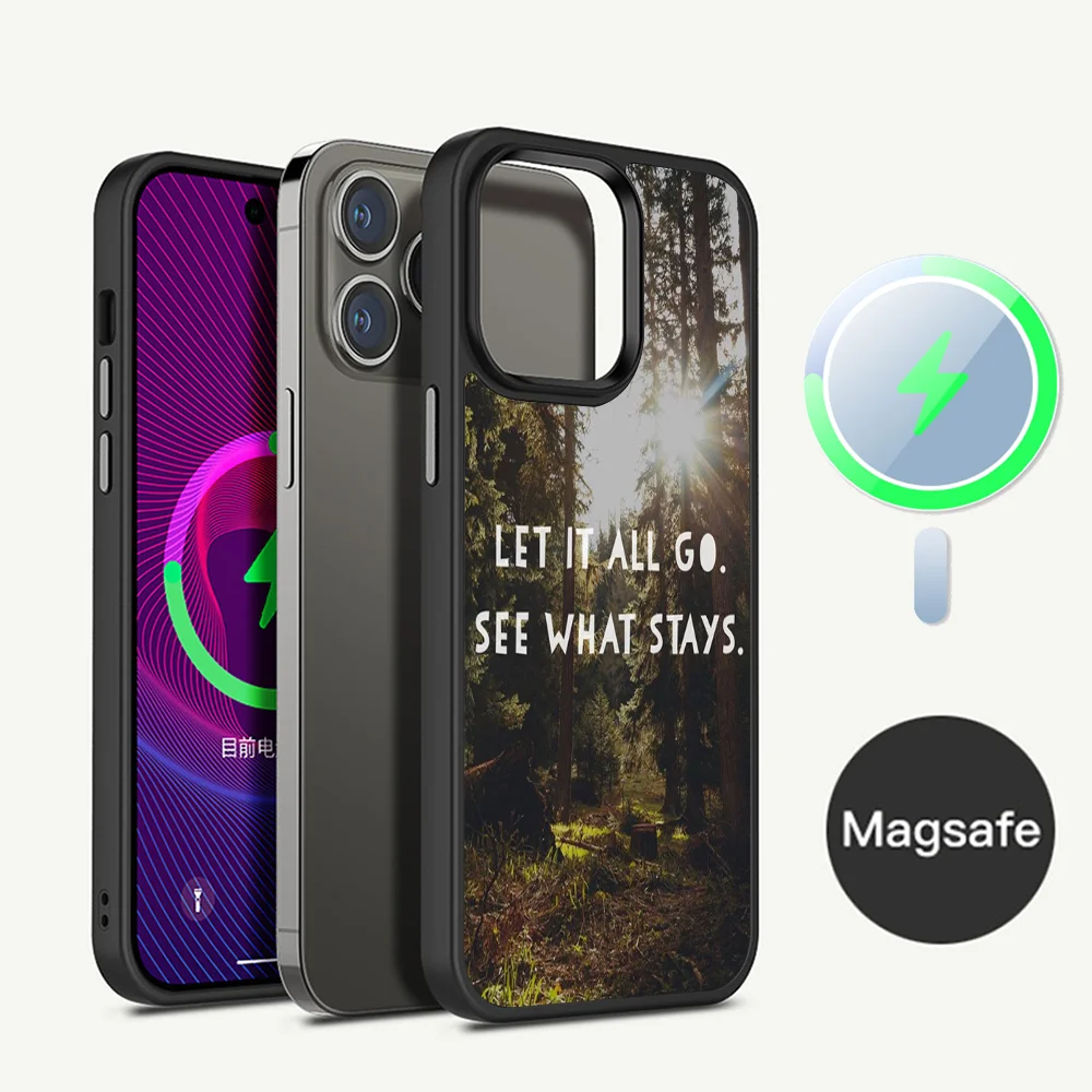 Travel mountain sea beach quotes Phone Case Magnetic Case For iPhone 14 13 12 11 15 Pro Max Plus Mini For Magsafe Wireless Charg