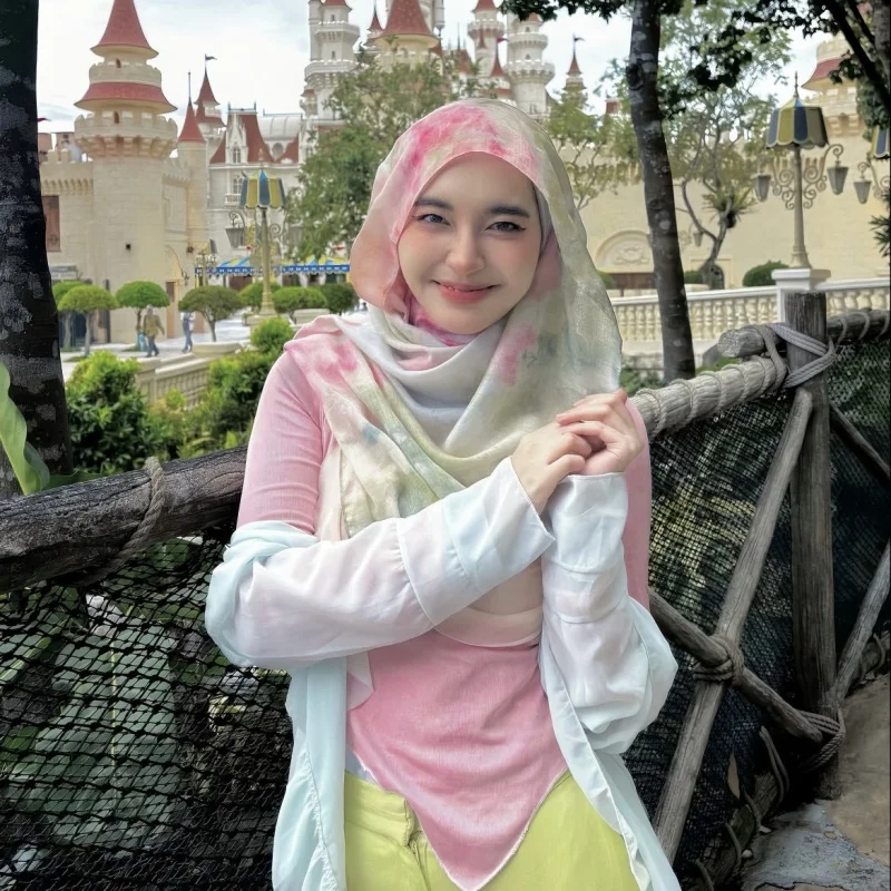 

Cotton Tie Dye Muslim Hijab Scarf Gradient Color Headscarf Islamic Head Wrap Bandana Breathable Prayer Head Cover Accessory