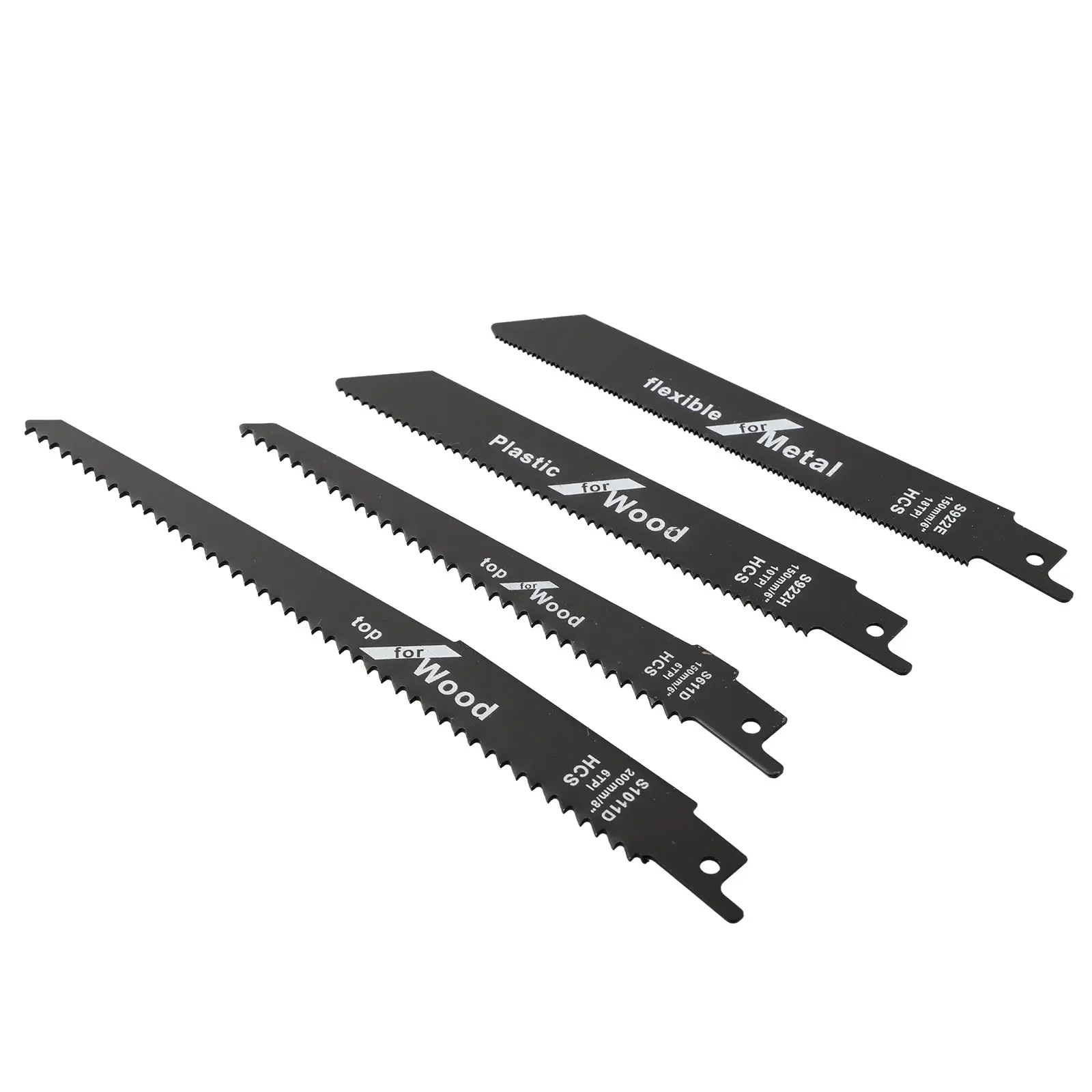 목재 절단 금속 절단 왕복 톱날 도구, S922H, S922E, S611D, S1011D 용 절단, 150mm, 225mm, 세트당 4 개