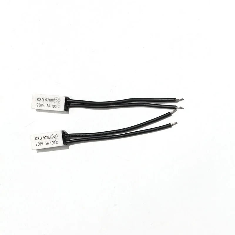 10PCS 5A Ceramic Shell Normally Closed NC KSD9700 Temperature Control Switch 40-160℃ Split Horsepower Motor