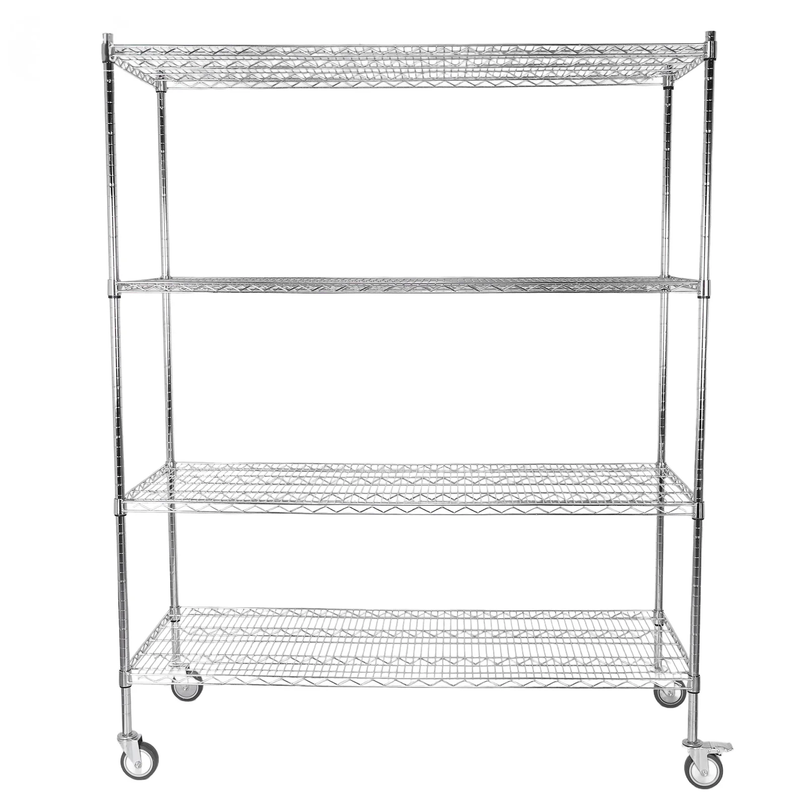 5-Tier 70.87x59.76x23.98in Metaaldraad Rekken met Wielen Opbergrek Organizer voor Magazijn Garage Ziekenhuis Commerciële Ruimte