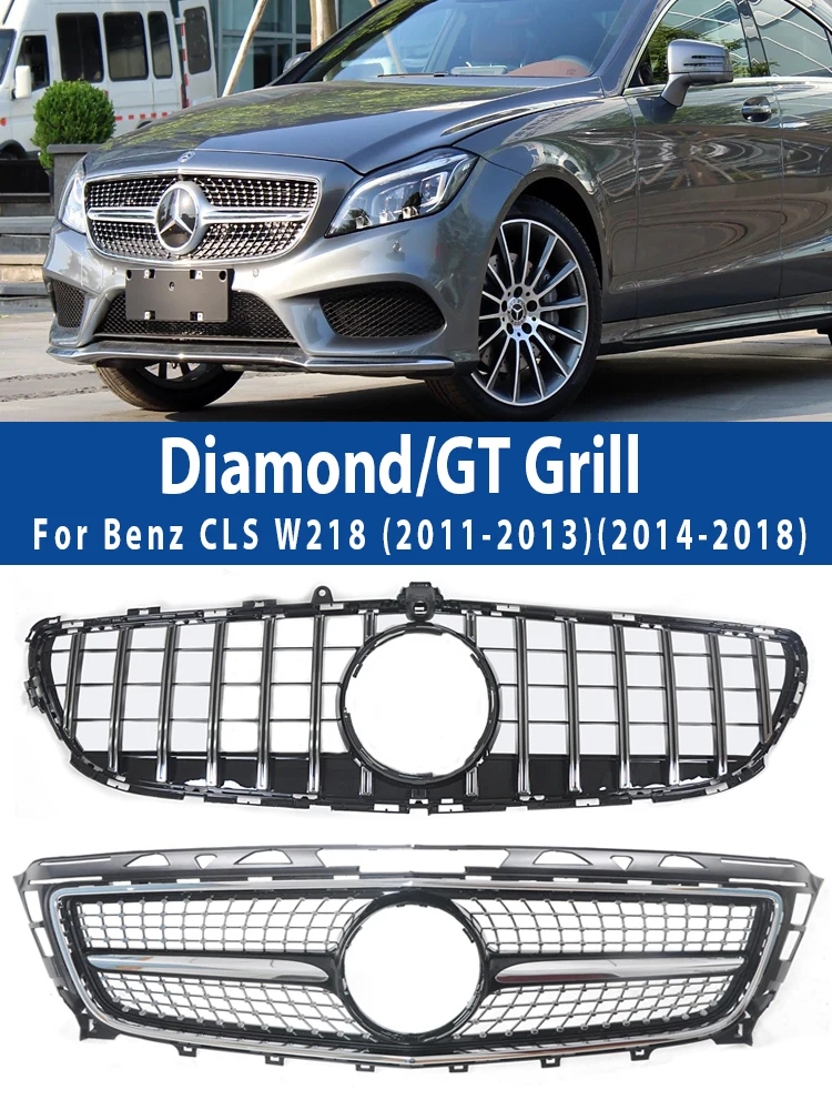 Front Bumper Diamond Racing Grill For Mercedes-Benz CLS W218 Car Styling GT Panamerican Grille 2011-2018 CLS350 CLS500 CLS550