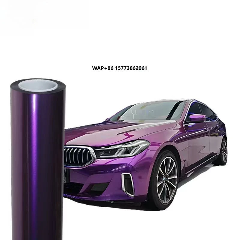 

Purple Metallic Color Self-adhesive Decoration Roll Film Vehicle Auto Sticker Vinyl Car Wrap
